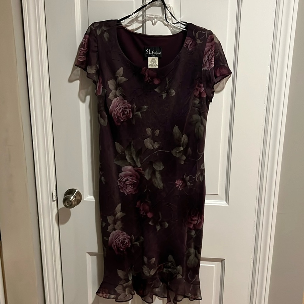 SL Fashions Petite Midi Floral Dress